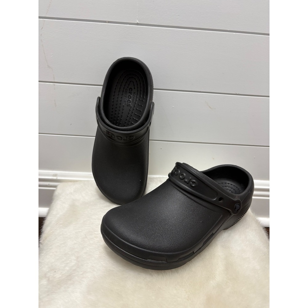 EUC Crocs Classic Black Slip On Clogs Mules M8/W10
